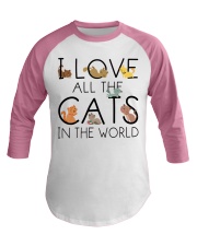 I Love All The Cats In The World Baseball Tee tile
