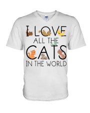 I Love All The Cats In The World V-Neck T-Shirt tile