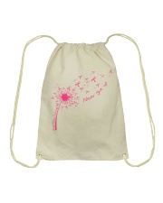Never Give Up Breast Cancer Awareness Drawstring Bag tile