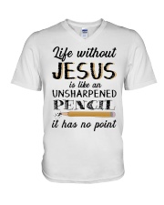 Life Without Jesus Is Like An Unsharpened Pencil V-Neck T-Shirt tile