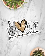 peace love dalmatian Sticker - Single (Horizontal) aos-sticker-single-horizontal-lifestyle-front-06