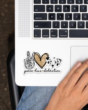 peace love dalmatian Sticker - Single (Horizontal) aos-sticker-single-horizontal-lifestyle-front-11