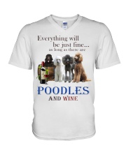 poodles V-Neck T-Shirt tile