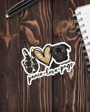 peace love pug Sticker - Single (Vertical) aos-sticker-single-vertical-lifestyle-front-05