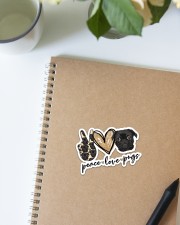 peace love pug Sticker - Single (Vertical) aos-sticker-single-vertical-lifestyle-front-16
