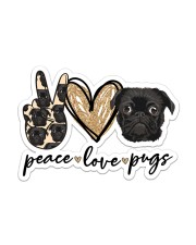 peace love pug Sticker - Single (Vertical) front