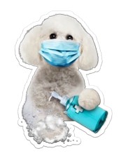 Bichon Frise Wash Hands Sticker - Single (Vertical) front