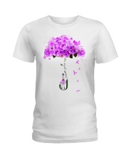 Never Give Up Fibromyalgia Ladies T-Shirt tile