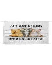 Cats Make Me Happy Cloth face mask front