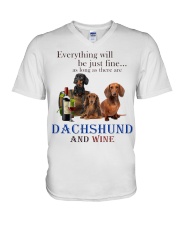 dachshund V-Neck T-Shirt tile