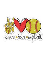 Peace Love softball Sticker - Single (Horizontal) front