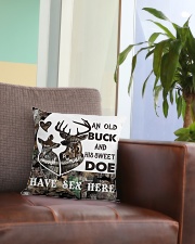 An old buck and his sweet doe Square Pillowcase aos-pillow-square-front-lifestyle-03