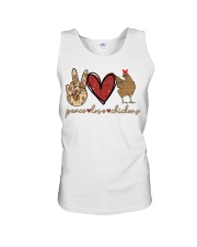 Peace Love Chickens Unisex Tank tile