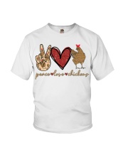 Peace Love Chickens Youth T-Shirt tile