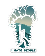 Bigfoot I Hate People Sticker - Single (Vertical) front