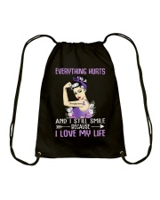 Everything Hurts And I Still Smile Fibromyalgia Drawstring Bag tile