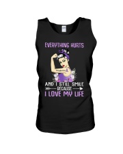 Everything Hurts And I Still Smile Fibromyalgia Unisex Tank tile
