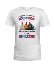 Addiction just happens to be chickens Ladies T-Shirt tile