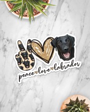 peace love labrador black Sticker - Single (Horizontal) aos-sticker-single-horizontal-lifestyle-front-06
