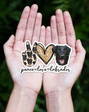 peace love labrador black Sticker - Single (Horizontal) aos-sticker-single-horizontal-lifestyle-front-20