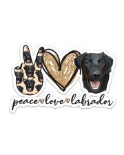 peace love labrador black Sticker - Single (Horizontal) front