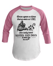 Sloth And Dogs Baseball Tee tile