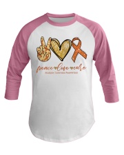 Peace Love Cure Multiple Sclerosis Baseball Tee tile