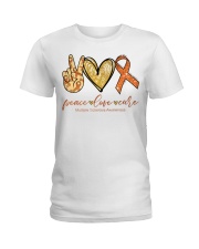 Peace Love Cure Multiple Sclerosis Ladies T-Shirt tile