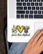 Peace Love Elephant Sticker - Single (Horizontal) aos-sticker-single-horizontal-lifestyle-front-11