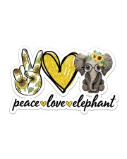 Peace Love Elephant Sticker - Single (Horizontal) front