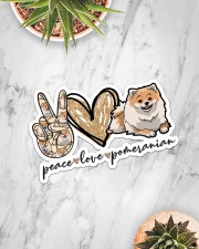 peace love pomeranian Sticker - Single (Horizontal) aos-sticker-single-horizontal-lifestyle-front-06