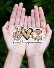 peace love pomeranian Sticker - Single (Horizontal) aos-sticker-single-horizontal-lifestyle-front-20
