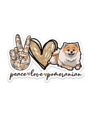 peace love pomeranian Sticker - Single (Horizontal) front