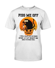 Cat Pumpkin And Knife Classic T-Shirt front