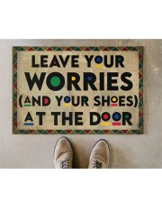 Leave your worries Doormat 22.5" x 15" aos-doormat-22-5x15-lifestyle-front-04