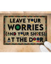 Leave your worries Doormat 22.5" x 15" aos-doormat-22-5x15-lifestyle-front-05
