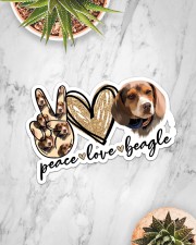 Peace love beagle Sticker - Single (Horizontal) aos-sticker-single-horizontal-lifestyle-front-06