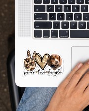 Peace love beagle Sticker - Single (Horizontal) aos-sticker-single-horizontal-lifestyle-front-11