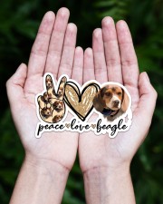 Peace love beagle Sticker - Single (Horizontal) aos-sticker-single-horizontal-lifestyle-front-20