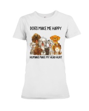 Dogs Make Me Happy Premium Fit Ladies Tee tile