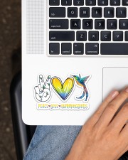 Peace Love Hummingbird Sticker - Single (Horizontal) aos-sticker-single-horizontal-lifestyle-front-11