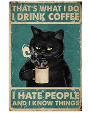 Black Cat Drinks Coffee 11x17 Poster front