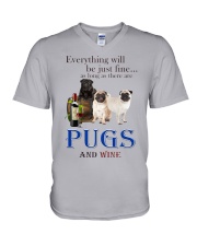 pugs V-Neck T-Shirt tile