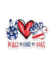 Peace love dog USA Sticker - Single (Vertical) front