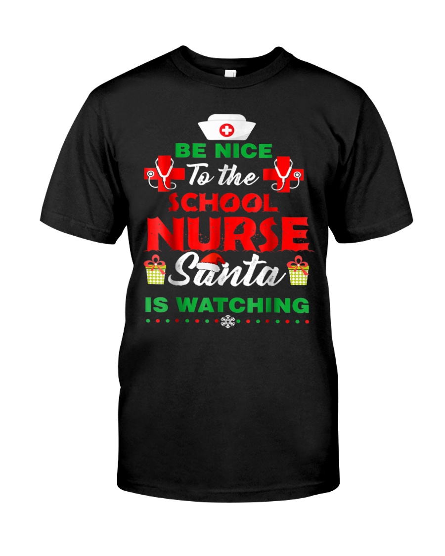 School Nurse Santa Christmas Pajamas School Nurse Classic T-Shirt