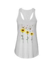 Faith Jesus Sunflower Dragonflies Ladies Flowy Tank tile
