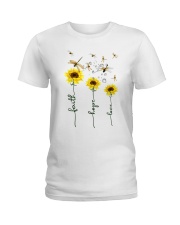 Faith Jesus Sunflower Dragonflies Ladies T-Shirt tile