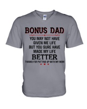 Bonus Dad Thanks for putting up with my Mom V-Neck T-Shirt thumbnail