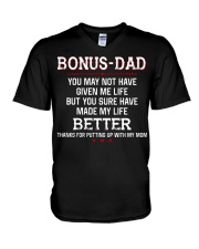 Bonus Dad Thanks for putting up with my Mom V-Neck T-Shirt thumbnail
