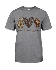 Peace - Love - Justice Classic T-Shirt thumbnail